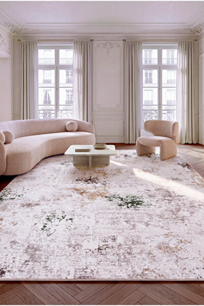 Livset Home Yumuşak Modern Krem Bej Halı Salon Mutfak Antre Yolluk Oturma Oda...