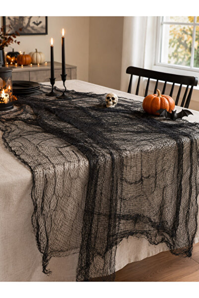 Parti Adresi Halloween Cadılar Bayramı Dekorasyonu Siyah File Örtü 76x198 cm ...
