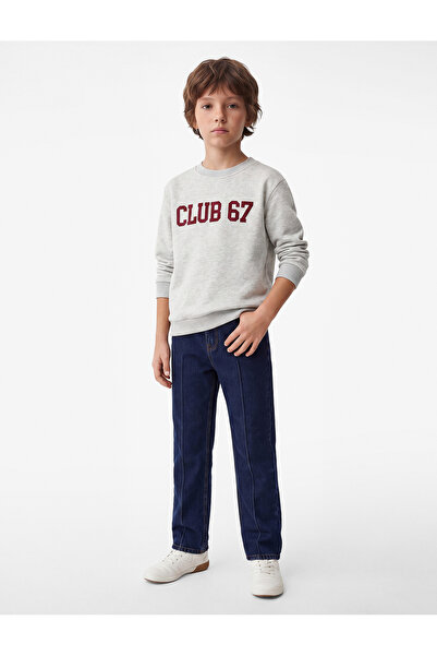 Koton Printed Şardonlu Crew Neck Long Sleeve Sweatshirt