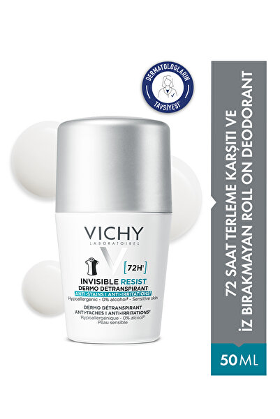 Vichy Invisible Resist Terleme ve Beyaz İz Karşıtı 72 Saat Etkili Roll On Deo...