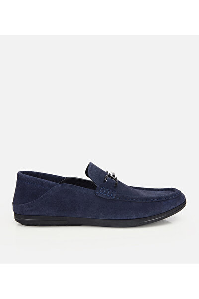 Hotiç Erkek Süet Deri Lacivert Toka Detaylı Comfort Loafer