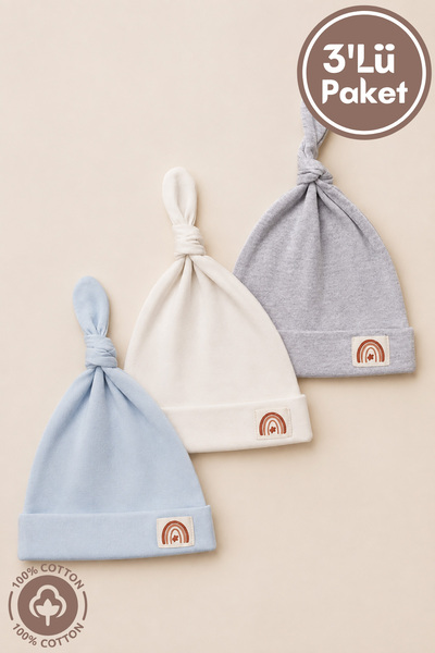 Miniel Unisex Bebek Arma Detaylı Bağlamalı Penye Organik Pamuklu Yenidoğan 3L...