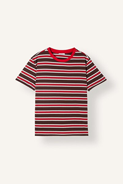 DeFacto Regular Fit Crew Neck Striped Short Sleeve T-Shirt I3232Ax26Au