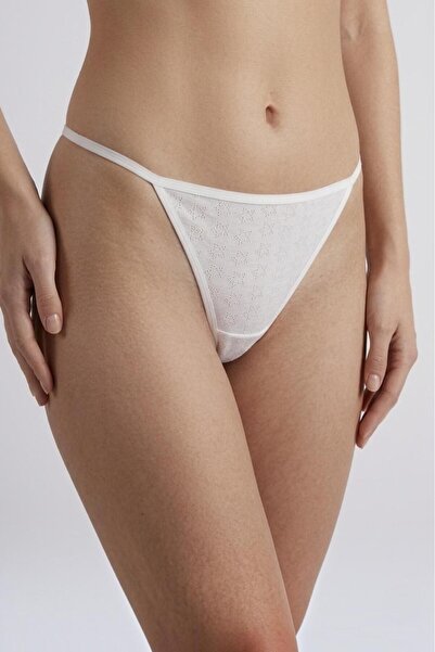 NAEEMA COTTON 7-Pack Women's White 100% Cotton Star Pointelle Thread Panties