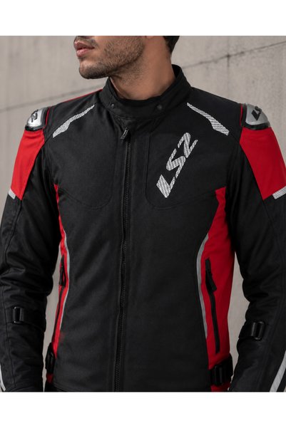 LS2 Zoom Protected Motorcycle Jacket Black-Red