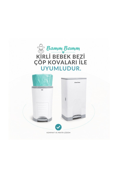 BAMM BAMM 3 Pack Trash Bags with a Capacity of 2250 Dirty Diapers, Compatible with Dirty Diaper Buckets