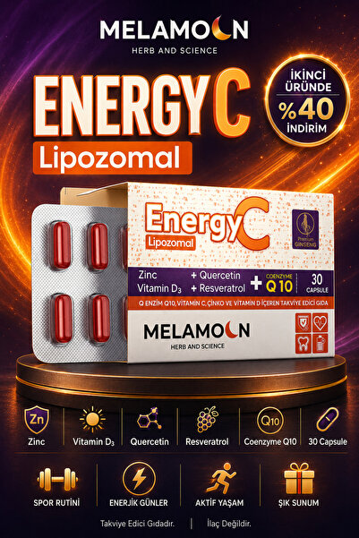 Melamoon C Vitamin , D3 Vitamin Energy C Lipozomal Coenzim Q10 Içeren Takviye...