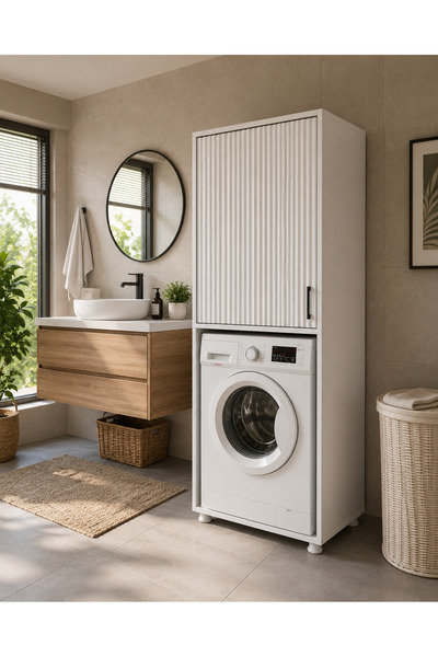 Alfimo Mobilya SAKURA MEMBRAN KAPAKLI ÇAMAŞIR MAKİNE DOLABI BANYO DOLABI ÇOK ...