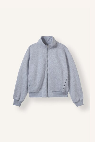 DeFacto Regular Fit Half Turtleneck Zippered Pocket Sweatshirt Cardigan I3302...