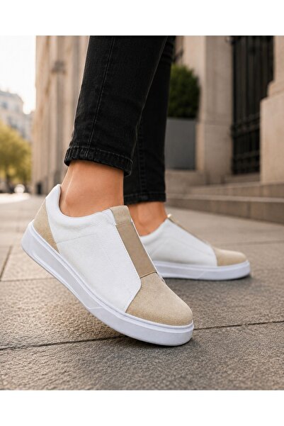 BESKAR White Leather Comfort Walking Sole Men's Sneaker - Casual Comfortable ...