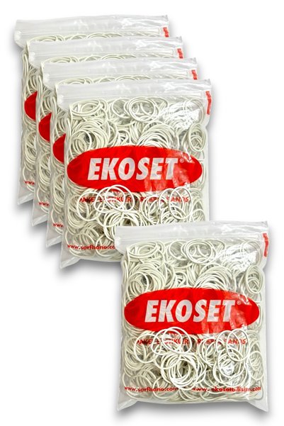 ekoset 40mm Beyaz Kauçuk Paket Ambalaj Toka Lastiği 5.000 Adet