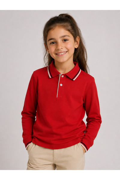 Uğur bebe Custom-made, long-sleeved, red school t-shirt with a beige striped ...