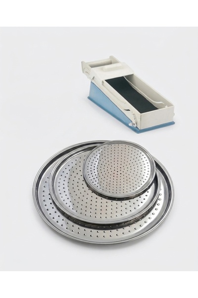 EveFix Stainless Steel Stuffed - 20-22-24 cm Pizza Tray and Leaf Wrapping Mac...