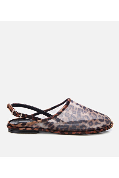 Hotiç Women's Black Zebra Patterned Flat Sandals