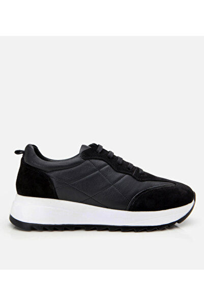 Hotiç Schwarze Sportschuhe für Damen aus echtem Leder