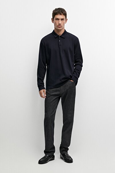 Massimo Dutti %100 Pamuklu Uzun Kollu Polo