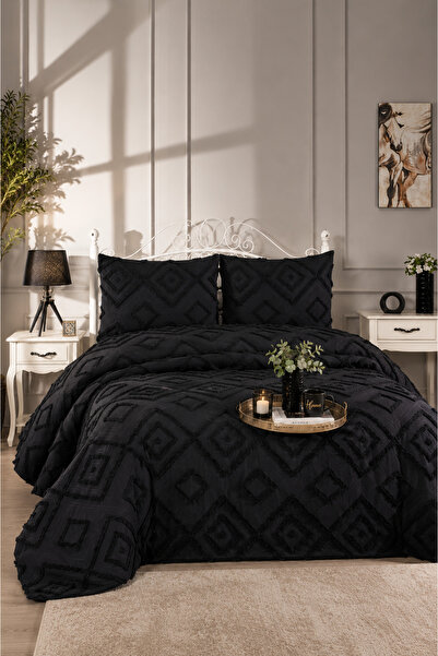 Çeyiz Diyarı Samira 3 Piece Double Pike Set Black