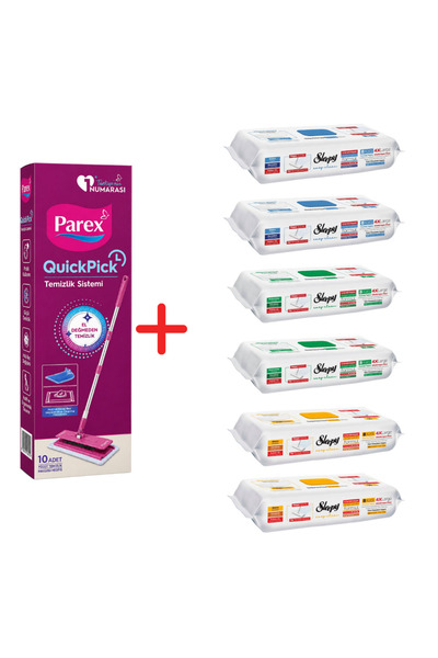 Parex Pachet promoțional mop QuickPick + 6 șervețele umede Sleepy Easy Clean Mix