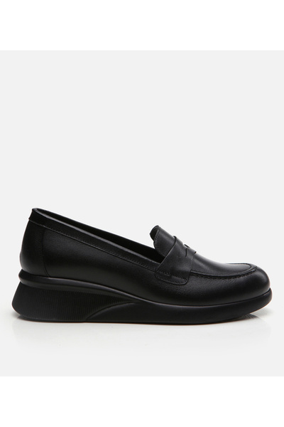 Hotiç Kadın Deri Siyah Loafer