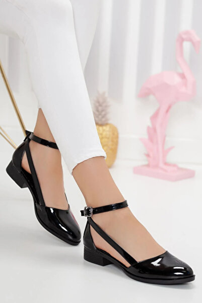 MaskButik Rayna Short Heel Skin Shoes Patent Leather Black