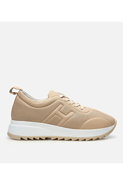 Hotiç Beige Sportschuhe aus Leder für Damen