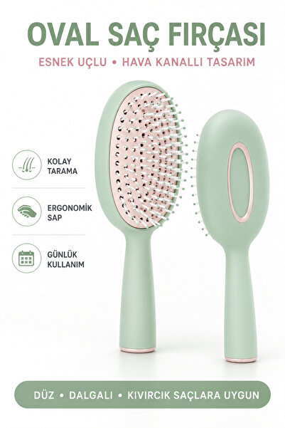Trendhane Oval saç fırçası, esnek uçlu hava kanallı – günlük tarama