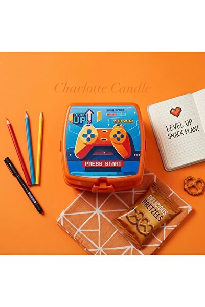 Charlotte Candle Kare Model Game Kendinden Çatal Kaşıklı 4 Bölmeli 2 Katlı Be...
