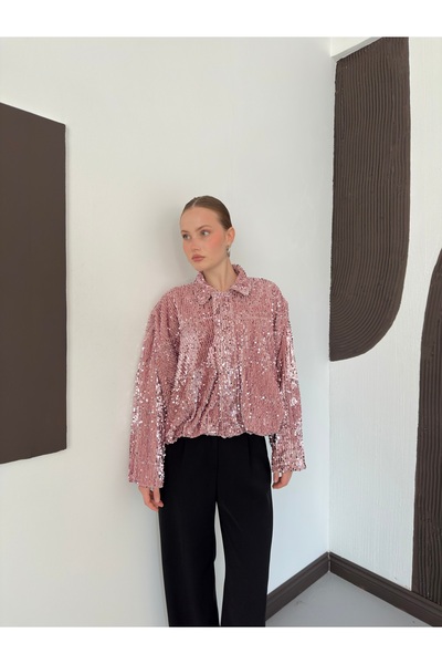 VERYMODA Jachetă oversize cu paiete pentru femei – Top elegant și strălucitor...