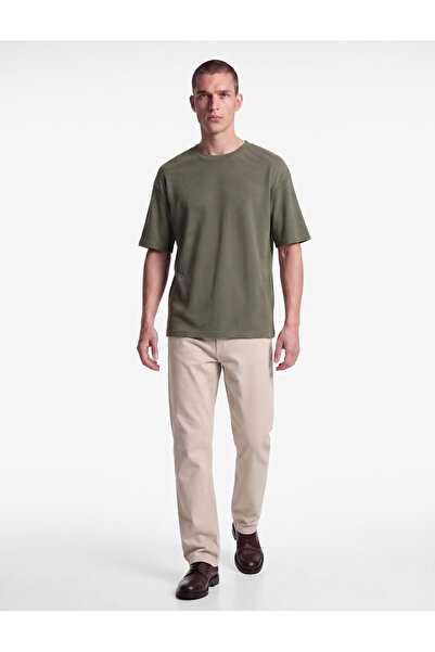 Koton Short Sleeve Crew Neck Cotton Tok Fabric Basic Oversize T-Shirt