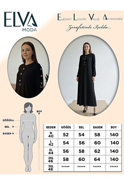 ELVA MODA Rahat Bol Kesim Örme Kumaş İki İplik Elbise