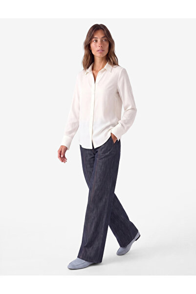 Koton Regular Fit Long Sleeve Notched Collar Chiffon Shirt