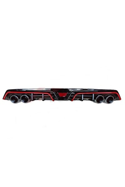 LeonPart Honda Civic Fc5 4 Egzoz Kırmızı Şeritli Difüzör