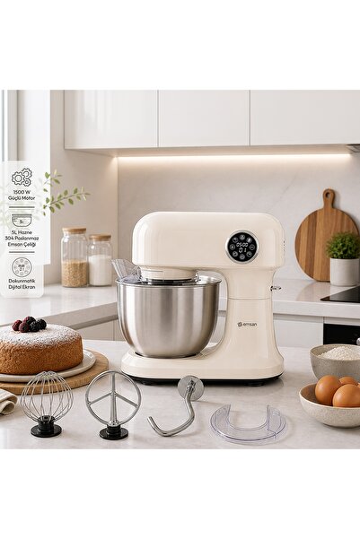 Emsan Bella Gusto Pro Dijital Ekranlı Stand Mikser Krem 1500W