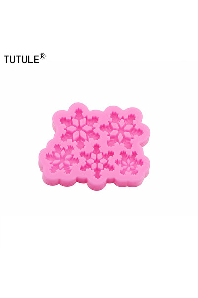 Choice Pink DIY Christmas Snowflakes Keychain Earrings Silicone Mold Snowflak...