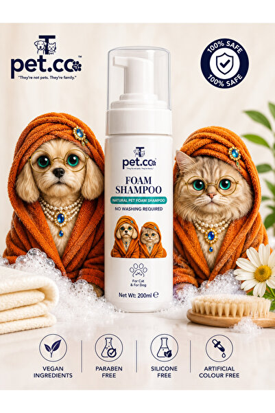 TPetCo T-Pet.Co Kedi & Köpek Köpük Şampuanı 200 ml | Durulama Gerektirmez, E ...