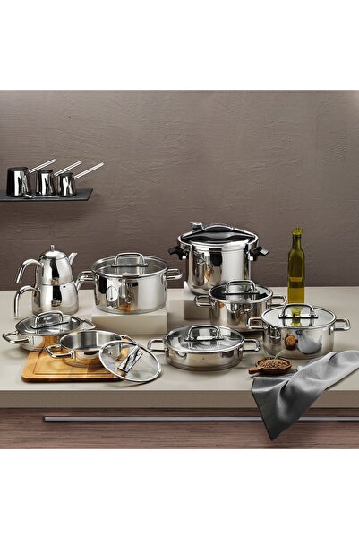 Aryıldız Studio Prestige 22 Parça Cam Kapak İdeal Çelik Çeyiz Seti