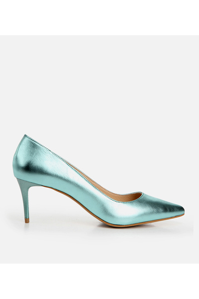 Hotiç Hellgrüner Hotiç-Stiletto aus echtem Leder