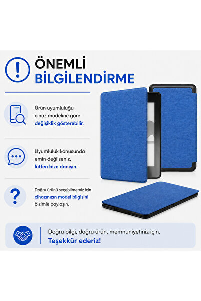 Amazon Kindle Paperwhite 4 - 10. Nesil 2018 Kitap Okuyucu Kılıfı Lacivert