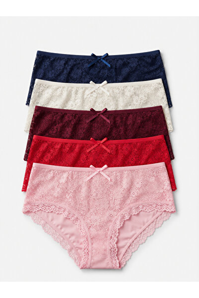 MİSS ELİZZA Cotton Lace Panties 5 Pieces