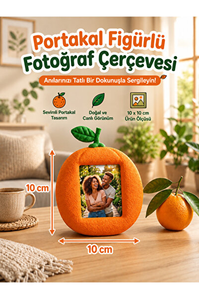 Regislunart Portakal Formlu Fotoğraf Çerçevesi Anı Çerçevesi Hediyelik Ev Dek...