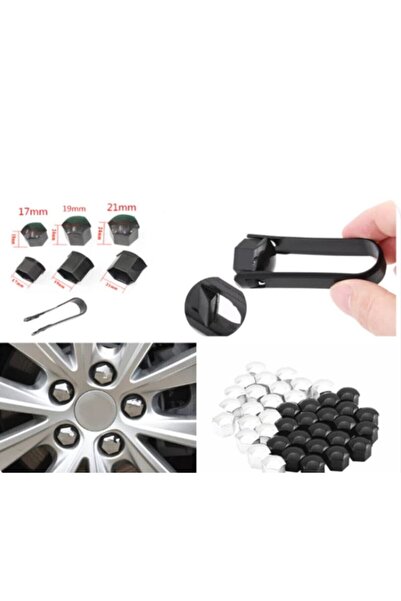 LeonPart Üniversal 20 Adet Siyah Bijon Kapağı 17mm