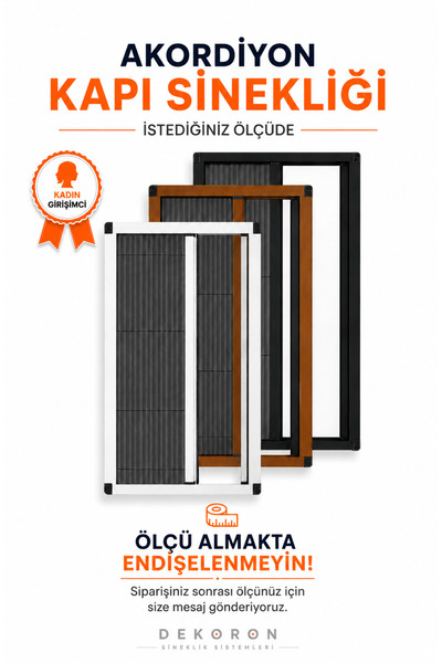 DEKORON Pileli Sürgülü Sineklik Kapı, Plise Sineklik Sistemi, Alüminyum Çerçe...