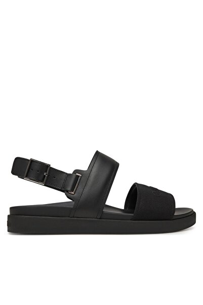 Calvin Klein Deri Siyah Erkek Sandalet BACK STRAP W/ BUCKLE LOGO