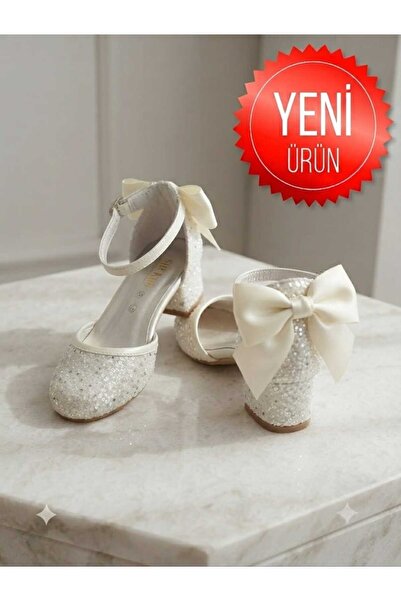 PATİK BEBE Girls' Cream-Colored Stylish Evening Dress Shoes with Comfortable ...