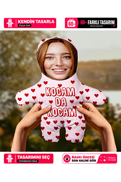 Motto Gift Kocam Da Kocam Kişiye Özel Fotoğraflı Peluş Oyuncak Yastık - 25cm ...