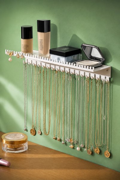 VENON White Esi̇la Metal Wall Mounted Jewelry Hanger Jewelry Stand Bracelet Necklace Hanger Rack Jewelry Organizer