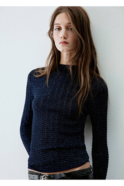 MANGO Woman Lurex check sweater