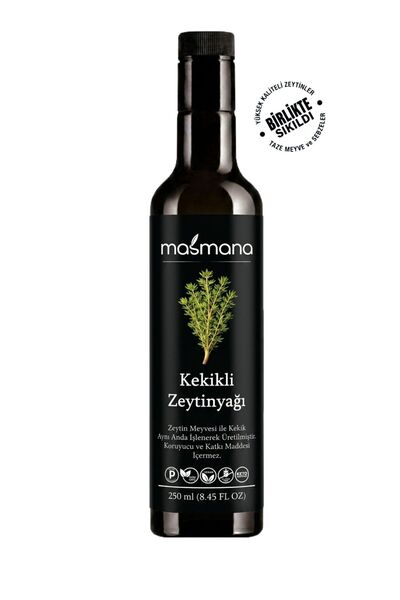 Kekik Çeşnili Natürel Sızma Zeytinyağı 250 ml | Soğuk Sıkım | Birlikte İşlenmiş