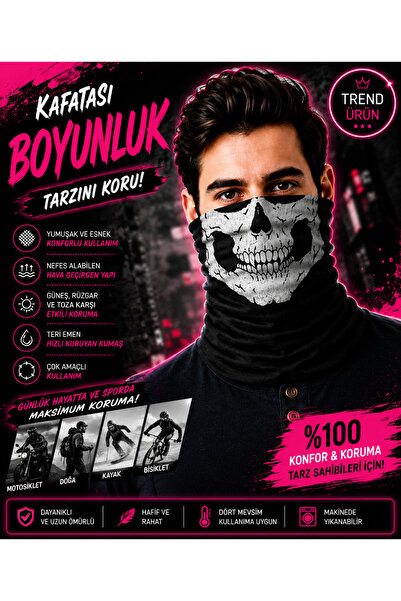 FG KONNİCHİWA KURU KAFA Kemik Ghost Hayalet Motor Bisiklet Yüz Maskesi Outdoo...