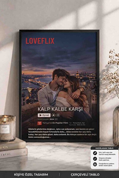 Bugucreative Kişiye Özel Poster Tablo,Sevgililer Günü Hediyesi,Loveflix,Sevgi...